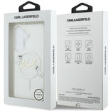 Husa pentru Samsung Galaxy S26, Karl Lagerfeld IML Choupette Karl Script Logo MagSafe (KLHMS26S5HKSCAH), alb