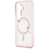 Husa pentru Samsung Galaxy S26, Karl Lagerfeld IML Choupette Karl Script Logo MagSafe (KLHMS26S5HKSCAP), roz