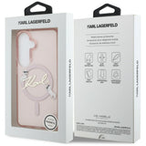 Husa pentru Samsung Galaxy S26, Karl Lagerfeld IML Choupette Karl Script Logo MagSafe (KLHMS26S5HKSCAP), roz