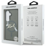 Husa pentru Samsung Galaxy S26, Karl Lagerfeld IML Choupette Karl Script Logo MagSafe (KLHMS26S5HKSCAK), argintiu