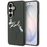 Husa pentru Samsung Galaxy S26, Karl Lagerfeld IML Choupette Karl Script Logo MagSafe (KLHMS26S5HKSCAK), argintiu