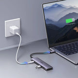 Hub USB UGREEN CM195 (15214), Type-C to 2x USB, 1x Type-C 5Gbps, 1x Type-C PD100W, 1x HDMI 4K, SD/TF Card, gri
