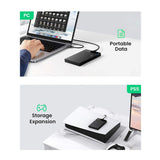 UGREEN Hard Drive Enclosure US221 (50743), cu Cable, USB-C to SATA (7+15) Pin, 6Gbps, pentru 2.5inch SATA SSD/HDD, Negru
