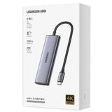 Hub USB UGREEN Docking station CM511 (75642), USB-C to 2x Type-C, 3x USB, Display Port, 5Gbps, PD 3.0, 100W, 4K@60Hz, gri