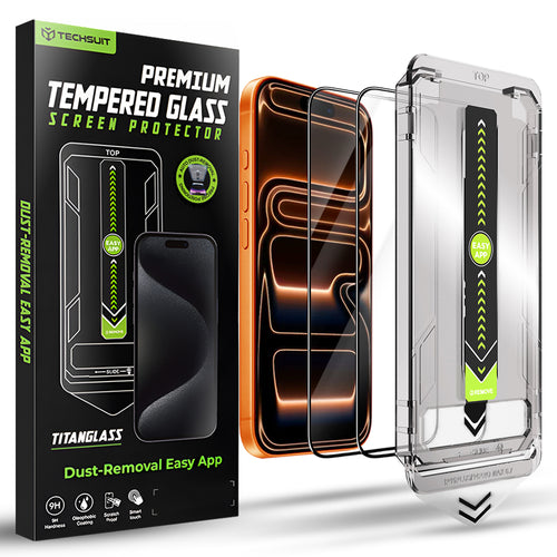 Folie de protectie pentru iPhone 17 Pro Max, Techsuit TitanGlass FullCover (2 pack)