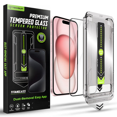 Folie de protectie pentru iPhone 15, Techsuit TitanGlass FullCover