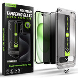 Folie de protectie pentru iPhone 15 Plus, Techsuit TitanGlass FullCover (2 pack)