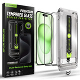 Folie de protectie pentru iPhone 15 Plus, Techsuit TitanGlass FullCover (2 pack)
