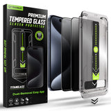 Folie de protectie pentru iPhone 15 Pro, Techsuit TitanGlass FullCover (2 pack)
