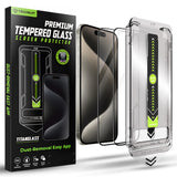 Folie de protectie pentru iPhone 15 Pro Max, Techsuit TitanGlass FullCover (2 pack)