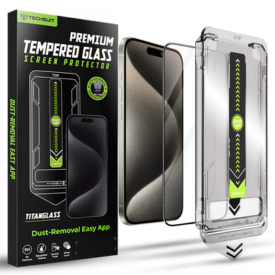 Folie de protectie pentru iPhone 15 Pro Max, Techsuit TitanGlass FullCover
