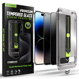 Folie de protectie pentru iPhone 14 Pro, Techsuit TitanGlass FullCover (2 pack)
