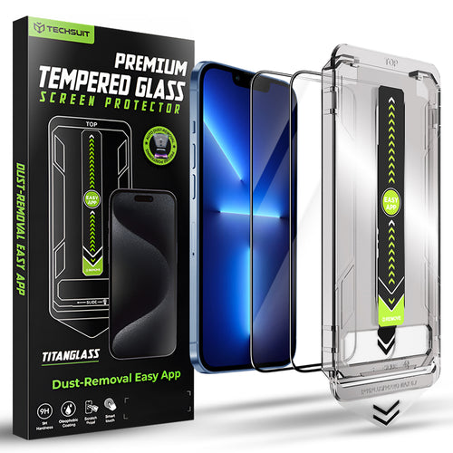 Folie de protectie pentru iPhone 13 Pro Max, Techsuit TitanGlass FullCover (2 pack)