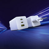 Incarcator retea Baseus EnerFill FE11 (P10182102213-00), USB, 2x Type-C, 100W, Incarcare rapidar, alb