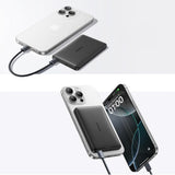 Baterie Externa Baseus Picogo AM41 Ultra-Slim (E0027202), cu USB-C Cable, Magnetic, Qi2 15W, 27W Wired, 10000mAh, Roz