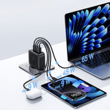 Incarcator retea Baseus EnerFill FH11 (E0121J00), 3x USB-C, 1x USB-A, 140W, GaN Technology, Incarcare rapida, negru