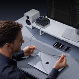 Statie de incarcare Baseus 5in1 incarcare Nomos NH21 (E0121700), cu Retractabil Cable, 3x Type-C, 1x USB, Qi2 Wireless Charging, 160W, negru