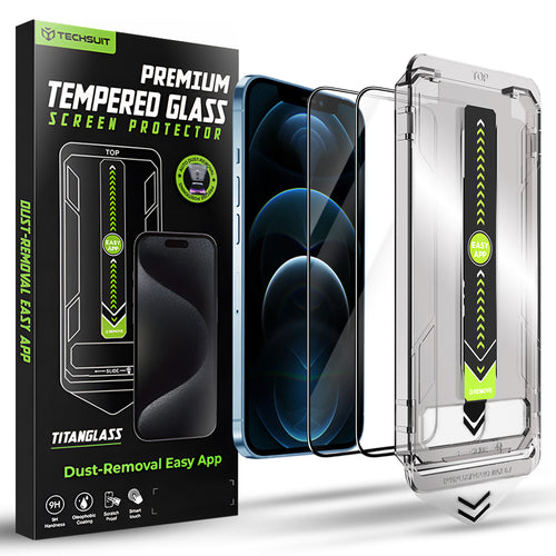 Folie de protectie pentru iPhone 12 Pro Max, Techsuit TitanGlass FullCover (2 pack)