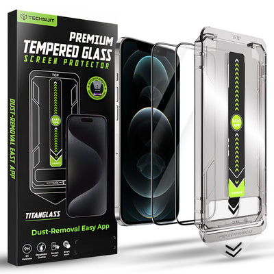Folie de protectie pentru iPhone 12, Techsuit TitanGlass FullCover (2 pack)