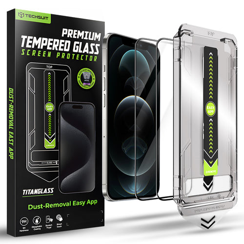 Folie de protectie pentru iPhone 12, Techsuit TitanGlass FullCover (2 pack)