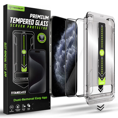 Folie de protectie pentru iPhone 11 Pro, Techsuit TitanGlass FullCover (2 pack)
