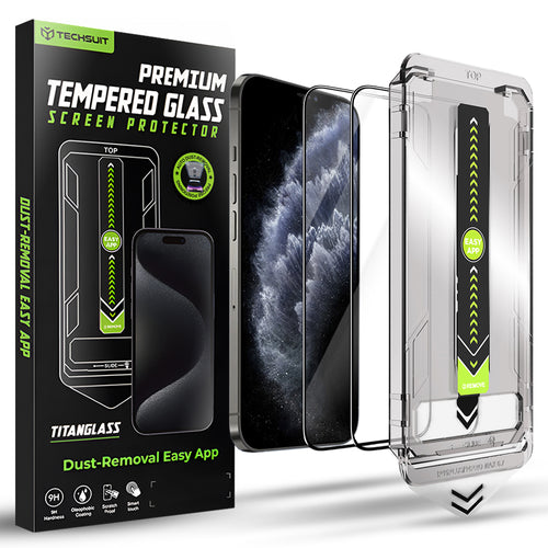 Folie de protectie pentru iPhone 11 Pro, Techsuit TitanGlass FullCover (2 pack)