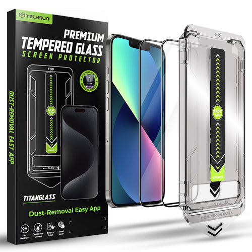 Folie de protectie pentru iPhone 13, Techsuit TitanGlass FullCover (2 pack)