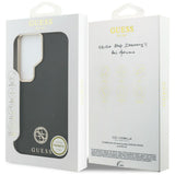 Husa pentru Samsung Galaxy S26 Ultra, Guess Rhinestone Round Logo MagSafe (GUHMS26LPGCRMDEK), negru