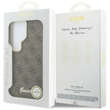 Husa pentru Samsung Galaxy S26, Guess 4G Script MagSafe (GUHMS26S5P4FWMSW), maro