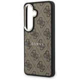 Husa pentru Samsung Galaxy S26 Plus, Guess 4G Embossed Ring MagSafe (GUHMS26MP4MSEGCW), maro
