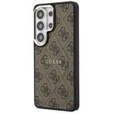 Husa pentru Samsung Galaxy S26 Ultra, Guess 4G Embossed Ring MagSafe (GUHMS26LP4MSEGCW), maro