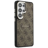 Husa pentru Samsung Galaxy S26 Ultra, Guess 4G Embossed Ring MagSafe (GUHMS26LP4MSEGCW), maro
