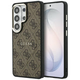 Husa pentru Samsung Galaxy S26 Ultra, Guess 4G Embossed Ring MagSafe (GUHMS26LP4MSEGCW), maro