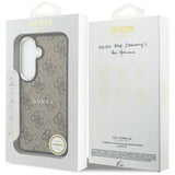 Husa pentru Samsung Galaxy S26, Guess 4G Embossed Ring MagSafe (GUHMS26SP4MSEGCW), maro
