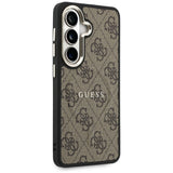 Husa pentru Samsung Galaxy S26, Guess 4G Embossed Ring MagSafe (GUHMS26SP4MSEGCW), maro