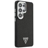 Husa pentru Samsung Galaxy S26 Ultra, Guess Fixed Glitter Triangle Logo MagSafe (GUHMS26LPFGTSCMK), negru