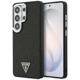Husa pentru Samsung Galaxy S26 Ultra, Guess Fixed Glitter Triangle Logo MagSafe (GUHMS26LPFGTSCMK), negru