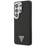 Husa pentru Samsung Galaxy S26 Ultra, Guess Fixed Glitter Triangle Logo MagSafe (GUHMS26LPFGTSCMK), negru