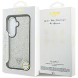 Husa pentru Samsung Galaxy S26, Guess Fixed Glitter Triangle Logo MagSafe (GUHMS26SPFGTSCMS), gri