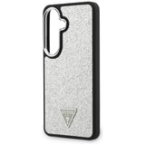 Husa pentru Samsung Galaxy S26, Guess Fixed Glitter Triangle Logo MagSafe (GUHMS26SPFGTSCMS), gri
