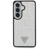 Husa pentru Samsung Galaxy S26, Guess Fixed Glitter Triangle Logo MagSafe (GUHMS26SPFGTSCMS), gri