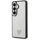 Husa pentru Samsung Galaxy S26, Guess Fixed Glitter Triangle Logo MagSafe (GUHMS26SPFGTSCMS), gri
