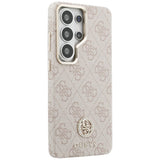 Husa pentru Samsung Galaxy S26 Ultra, Guess Rhinestone Round Logo MagSafe (GUHMS26LP4GRMDEP), roz
