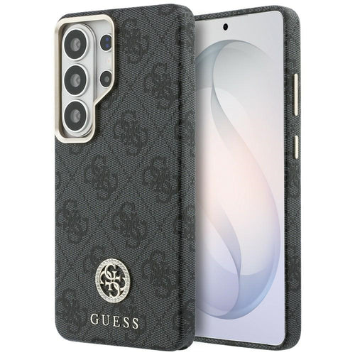 Husa pentru Samsung Galaxy S26 Ultra, Guess Rhinestone Round Logo MagSafe (GUHMS26LP4GRMDEK), negru