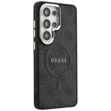 Husa pentru Samsung Galaxy S26 Ultra, Guess 4G Embossed Ring MagSafe (GUHMS26LP4MSEGCK), negru