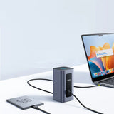 Hub USB Baseus Docking station Nomos NU1 Air (B0114400), 12 Ports, 10Gbps, 100W PD, 4K Displays, gri