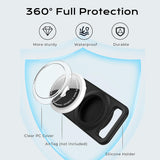 Techsuit AirTag Dog Collar Holder BuddyGuard (DG1), Full Body Cover, Waterproof, pentru Collars 0.6–1.3 Wide, Negru