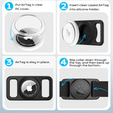 Techsuit AirTag Dog Collar Holder BuddyGuard (DG1), Full Body Cover, Waterproof, pentru Collars 0.6–1.3 Wide, Negru