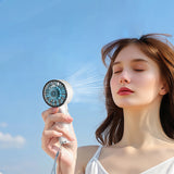 Yesido Handheld Fan (YF18), cu LCD Display, 12W Brushless Motor, 5500 RPM, 100x Speed, 12W, 3600mAh, Type-C, Negru