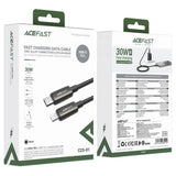 Cablu Acefast de date (C23-01), USB-C to Lightning, 30W, Braided cable, 1.2m, negru